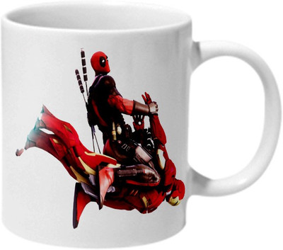 

Mooch Wale Deadpool Flying On Iron Man Ceramic Mug(325 ml), Multicolor