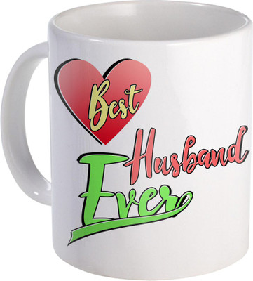 

SKY TRENDS Best Husband Ever A Ceramic Guft For Anniversery And VAlentine Day Design (64) Ceramic Mug(320 ml), White