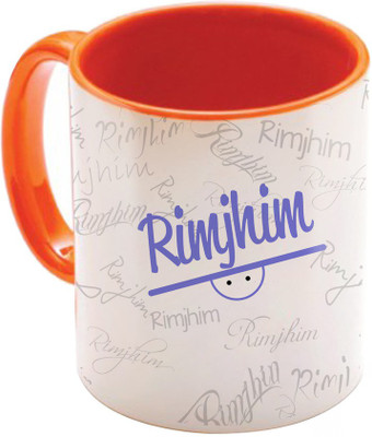 

SKY TRENDS Rimjhim Birthday Gift Orange Coffee 350 ML Ceramic Mug(350 ml), Multicolor