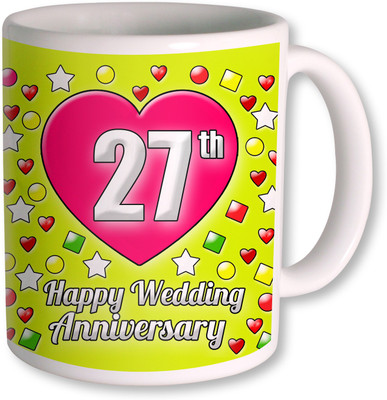 

PhotogiftsIndia Gifts For 27th Wedding Anniversary Coffee Ceramic Mug(350 ml), White