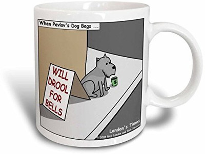 

3dRose Pavlovs Dog Begging Ceramic, 11 oz, White Ceramic Mug(60 ml), Multicolor