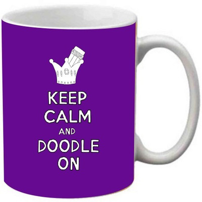 

Maison N Mode Keep Calm And Doodle On Coffee Ceramic Mug(330 ml), Multicolor