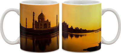 

Artifa Taj Mahal Sunset Porcelain, Ceramic Mug(350 ml), Multicolor