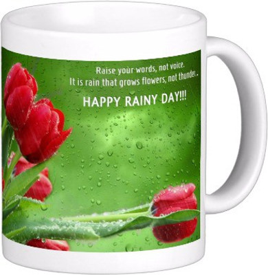 

Exoctic Silver Monsoon Rain : Quotes X002 Ceramic Mug(300 ml), Multicolor
