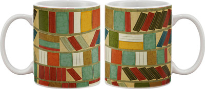 

Artifa Books In Rack Artistic Porcelain, Ceramic Mug(350 ml), Multicolor