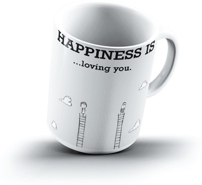 Ucard Happiness Is1292 Bone China, Ceramic, Porcelain Mug(325 ml)