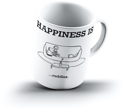 

Ucard Happiness Is1827 Bone China, Ceramic, Porcelain Mug(325 ml), Multicolor