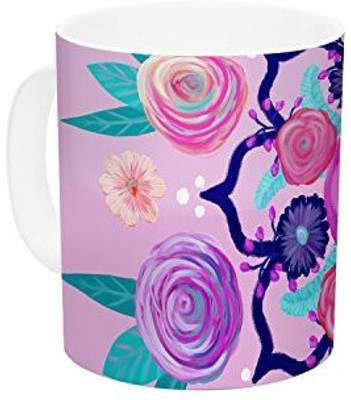 

Kess InHouse InHouse Anneline Sophia Expressive Blooms Mandala Pink Floral Ceramic Coffee, 11 oz, Multicolor Ceramic Mug(60 ml)