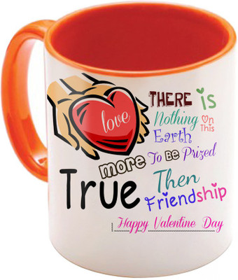

SKY TRENDS Valentine Gift for Girlfriend Love Printed I Love U Forever Perfect for Her Him Wife Fiance Anniversary And Birthday STGD043 Ceramic Mug(325 ml), Orange