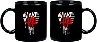 

Posterboy Make Love Not War Ceramic Mug(350 ml), Multicolor