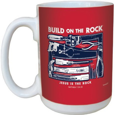 

Tree-Free Greetings Greetings lm44217 Build on The Rock: Matthew 7:24-25 Ceramic with Full-Sized Handle, 15-Ounce Ceramic Mug(60 ml), Multicolor