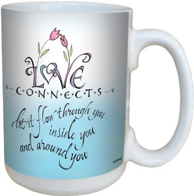 

Tree-Free Greetings Greetings lm43940 Love Connects by Joanne Fink Ceramic with Full-Sized Handle, 15-Ounce Ceramic Mug(60 ml), Multicolor