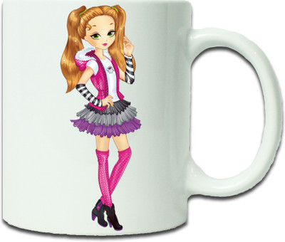 

Maison N Mode Beauty Girl Coffee Ceramic Mug(330 ml), Multicolor