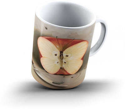 

Ucard Butterfly Cut286 Bone China, Ceramic, Porcelain Mug(325 ml), Multicolor