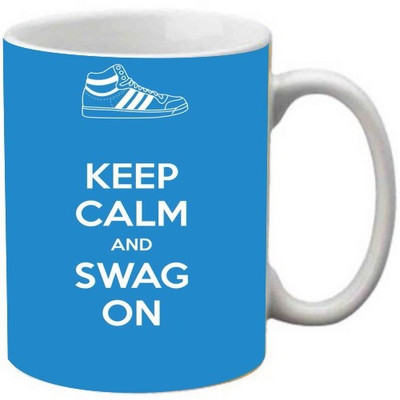 

Maison N Mode Keep Calm And Swag On Coffee Ceramic Mug(330 ml), Multicolor