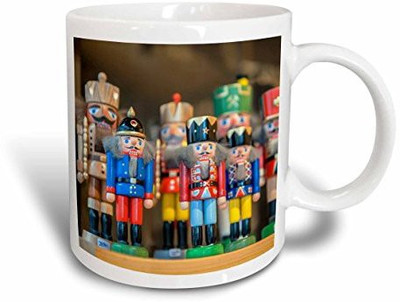 

3dRose mug_188755_1 Wooden Nutcrackers, Christmas Market, Mainz, Germany Ceramic, 11 oz, White Ceramic Mug(60 ml), Multicolor