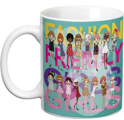

Prithish Fashion Friendly Girls Ceramic Mug(330 ml), Multicolor
