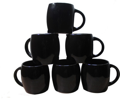 

Onlinemaniya ONMCup96 Bone China(Black, Pack of 6)
