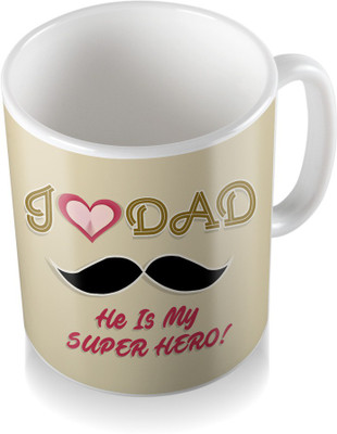 

SKY TRENDS I Love Dad He Is My Super Hero ! Gifts For Father's Day Coffee Ceramic Mug(3.2 ml), White