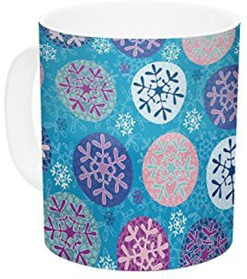 

Kess InHouse InHouse Julia Grifol Floral Winter Ceramic Coffee, 11 oz, Multicolor Ceramic Mug(60 ml)