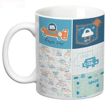 

Prithish Kids Car Ceramic Mug(330 ml), Multicolor