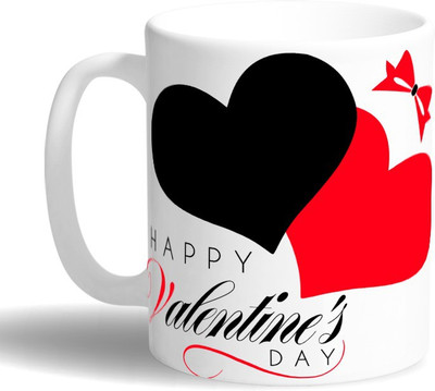 

PRINT OPERA Happy Valentine's Day Ceramic Mug(330 ml), Multicolor