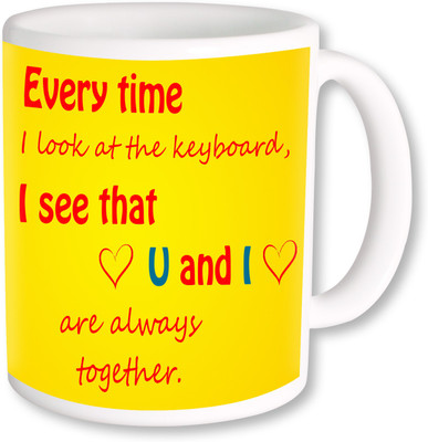 

PhotogiftsIndia I See That U And I Ceramic Mug(325 ml), Multicolor