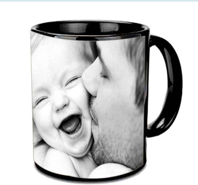 

Raj Laxmi Caring Dad With His Cute Son Multicolor Ceramic Mug(3.5 ml), Black