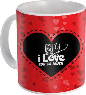 

SKY TRENDS Can't Help Falling in Love mug Best Gift for Valentine's Day, Her, Girlfriend,boy friend,husband, Wife,Birthday, Anniversary,Christmas or Any Holidays Design 05 Ceramic Mug(320 ml), Blue;white