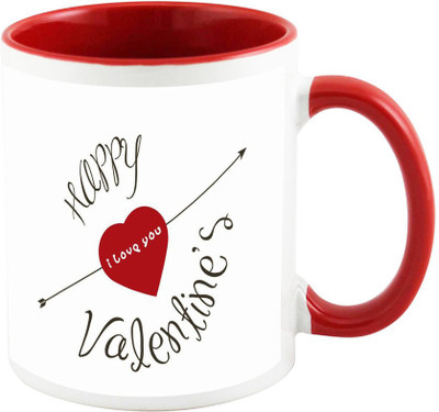 AllUPrints Lovely Gift For Boyfriend On Valentines Day Red Ceramic Mug(325 ml)