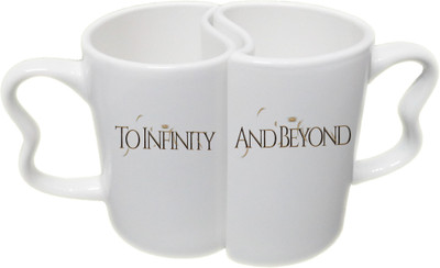 

Ucard Valentines Day Infinity & Beyond Couple Bone China, Ceramic, Porcelain Mug(325 ml), Multicolor