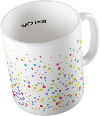 

MiiCreations Printed Colourful Pattern Ceramic Mug(325 ml), Multicolor