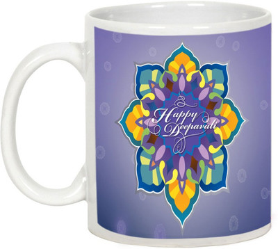 

AllUPrints Gifts For Deepawali - Prosperous Happy Diwali Design 30 Ceramic Mug(325 ml), White