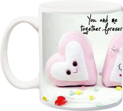 

ME&YOU Valentine's Day,Anniversary Gift;Cute Together Forever Printed Ceramic Mug(325 ml), Multicolor