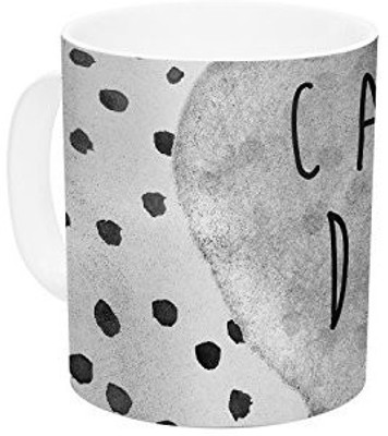 

Kess InHouse InHouse Vasare Nar Carpe Diem Quote Gray Ceramic Coffee, 11 oz, Multicolor Ceramic Mug(60 ml)