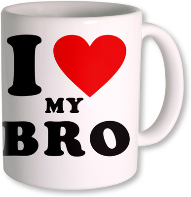 

PhotogiftsIndia I Love Bro Ceramic Mug(350 ml), White