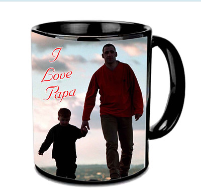 

Raj Laxmi I Love Papa Multicolor Ceramic Mug(3.5 ml), Black