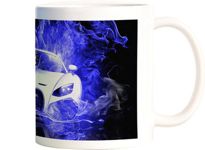 

Rangeele Inkers Bugati magic Car Ceramic Mug(300 ml), Multicolor