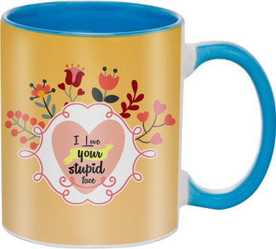 

SKY TRENDS Great Romantic Love Best Gifts For Valentine Day For Girlfriend Boyfriend Fiance Wife Husband, Anniversary,Christmas, Design 054 Ceramic Mug(325 ml), Blue