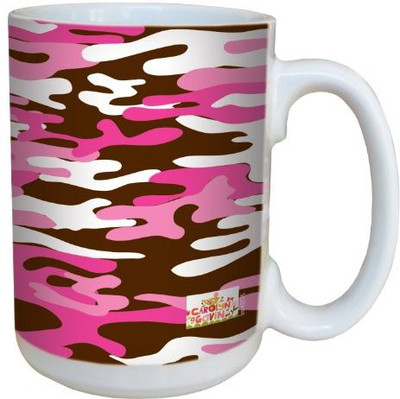 

Tree-Free Greetings Greetings lm43515 Contemporary Pink Camo by Carolyn Gavin Ceramic with Full-Sized Handle, 15-Ounce Ceramic Mug(60 ml)