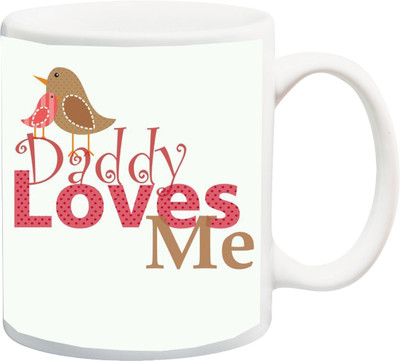 

ME&YOU Gift for father/daddy;Dad loves Me printed Ceramic Mug(325 ml), Multicolor