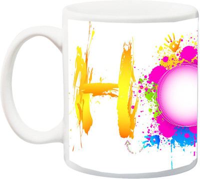 

ME&YOU Gift For Holi;Holy hai nice hd Printed Ceramic Mug(325 ml), Multicolor