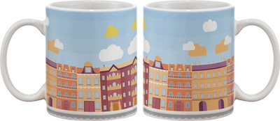 

Artifa City Street Porcelain, Ceramic Mug(350 ml), Multicolor