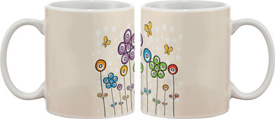 

Artifa Flowers And Butterflies Porcelain, Ceramic Mug(350 ml), Multicolor