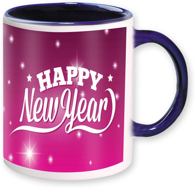 

Heyworlds happy new year gifts 11 Ceramic Mug(325 ml), Blue