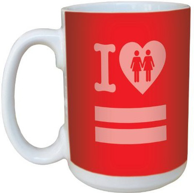 

Tree-Free Greetings Greetings I Heart Equality-Women Ceramic with Full-Sized Handle, 15-Ounce Ceramic Mug(60 ml), Multicolor