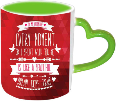 

Raj Laxmi Dream Red Green Handle Valentine Ceramic Mug(350 ml)