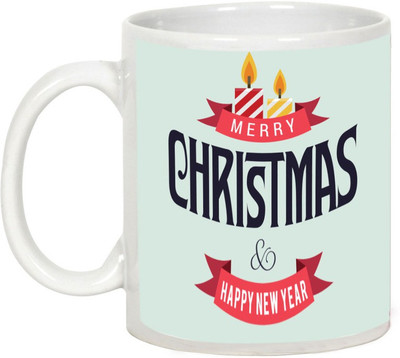 

AllUPrints Glittering Lights Of Christmas & New Year Ceramic Mug(325 ml), White