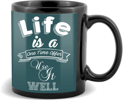

SKY TRENDS Life Is A Love Time Offer Use In Well With Special Best Gifts For Birthday And Anniversary Black Coffee Ceramic Mug(320 ml)