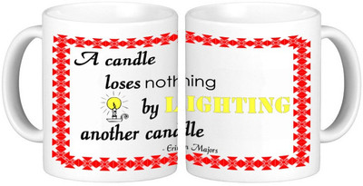 

Shopmillions Be Like A Candle Ceramic Mug(300 ml), White